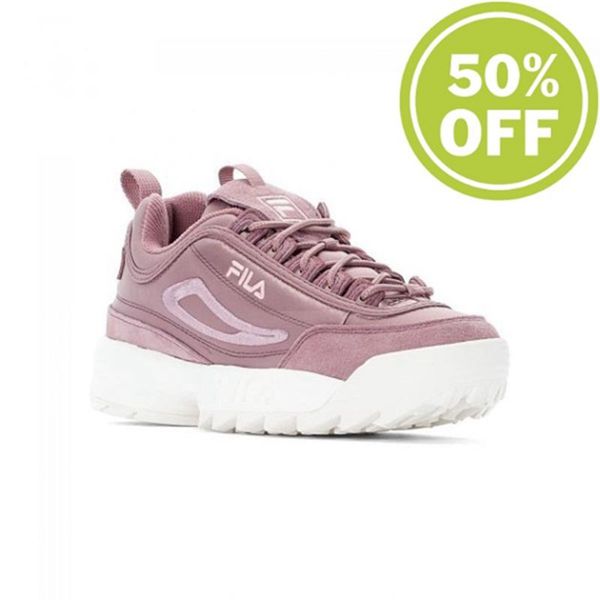 Fila Disruptor Satin Low Wmn Ash- Women's Sneakers - Grey Rose,NZ 795-95730